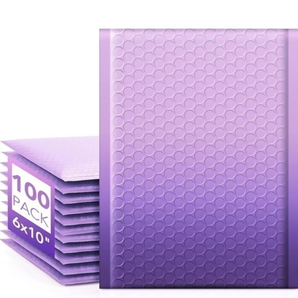 100 Pack Purple Ombré Bubble Mailers 6x9 NWT